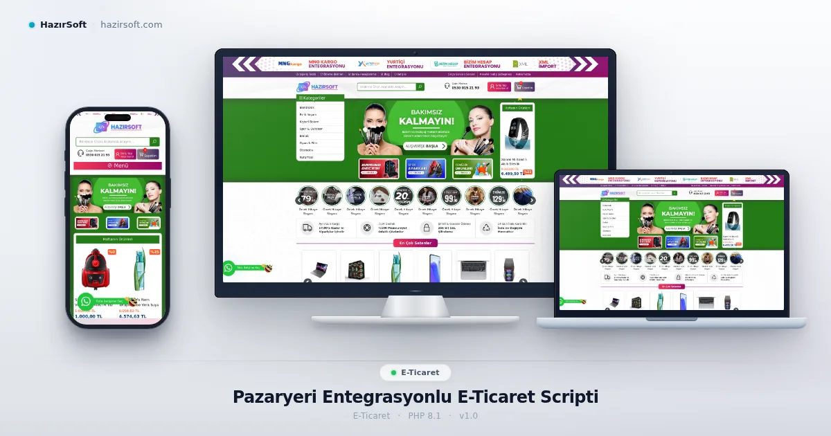 Pazaryeri Entegrasyonlu E-Ticaret Scripti