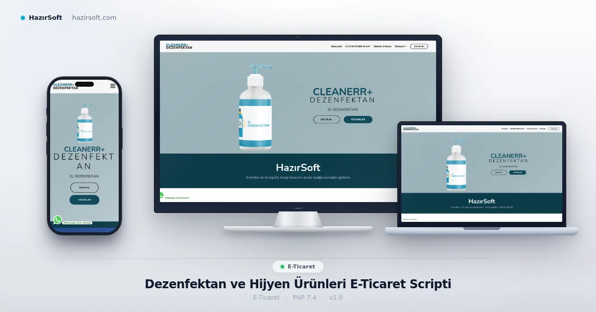 Dezenfektan ve Hijyen Ürünleri E-Ticaret Scripti