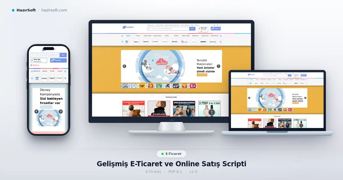Gelişmiş E-Ticaret ve Online Satış Scripti